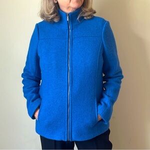 Lands’ End blue wool lined jacket